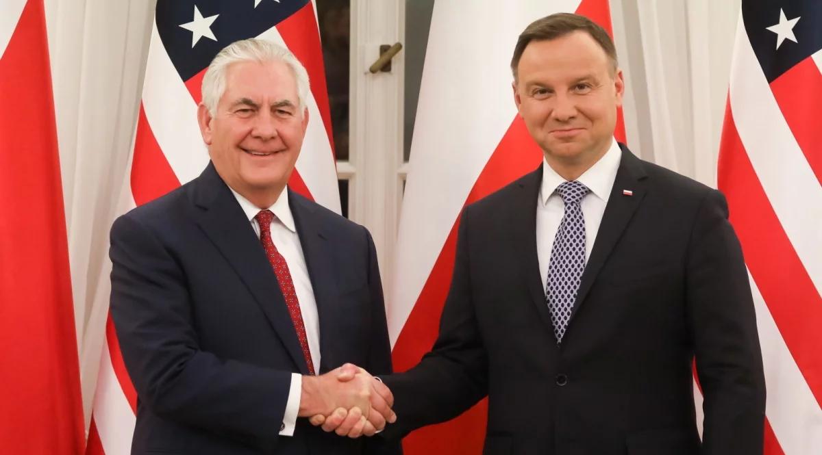 Zakończyło się spotkanie prezydenta Andrzeja Dudy z Rexem Tillersonem
