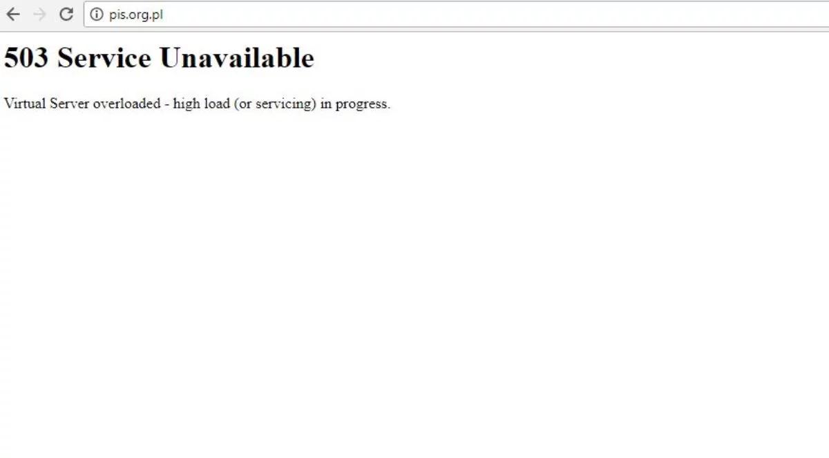 Padła strona internetowa Prawa i Sprawiedliwości