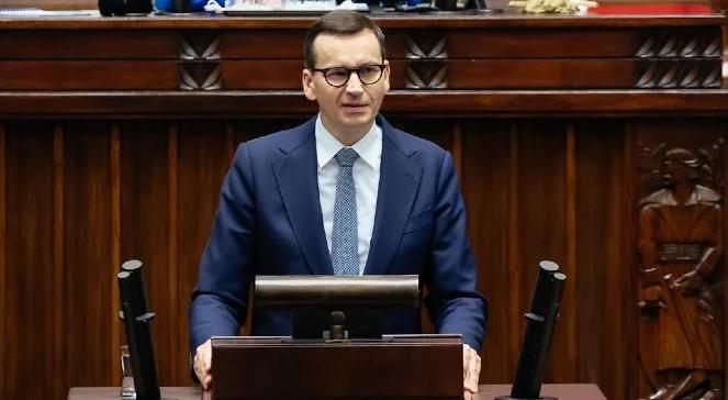 Premier Morawiecki w Sejmie: Polacy nie dają się nabrać na próbę wywołania paniki przez PO