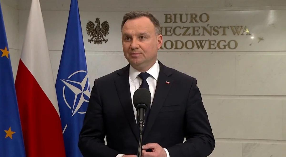 Prezydent Andrzej Duda: sojusznicy są zjednoczeni, nie ulegniemy szantażowi