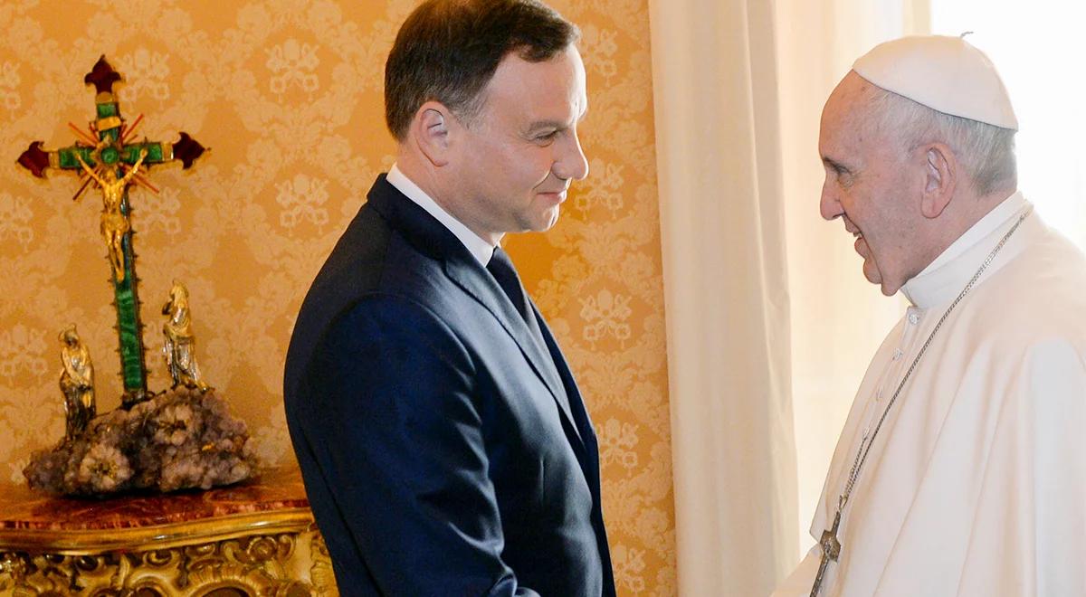 Prezydent na audiencji u papieża Franciszka. "Niech Matka Boska opiekuje się Ojcem Świętym"