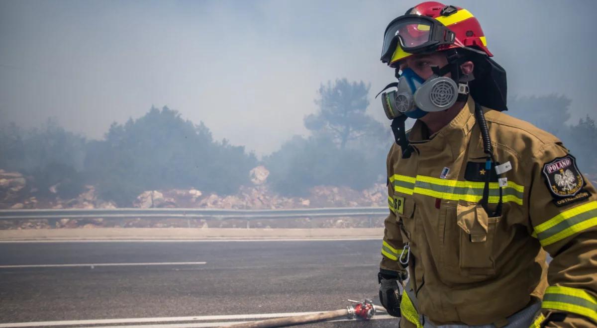 Walka z ogniem w Grecji. Polscy strażacy zabezpieczają okolice Aten