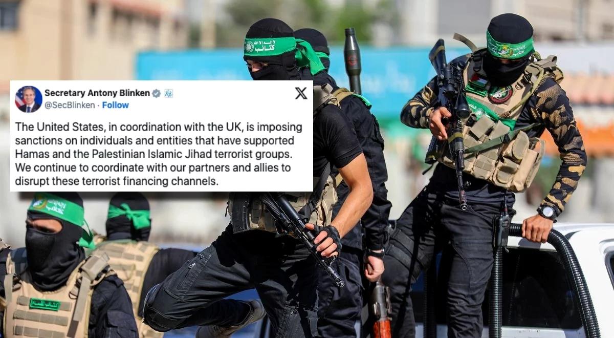 Chcą pozbawić Hamas "funduszy na dokonywanie okrucieństw". Waszyngton i Londyn uderzają sankcjami