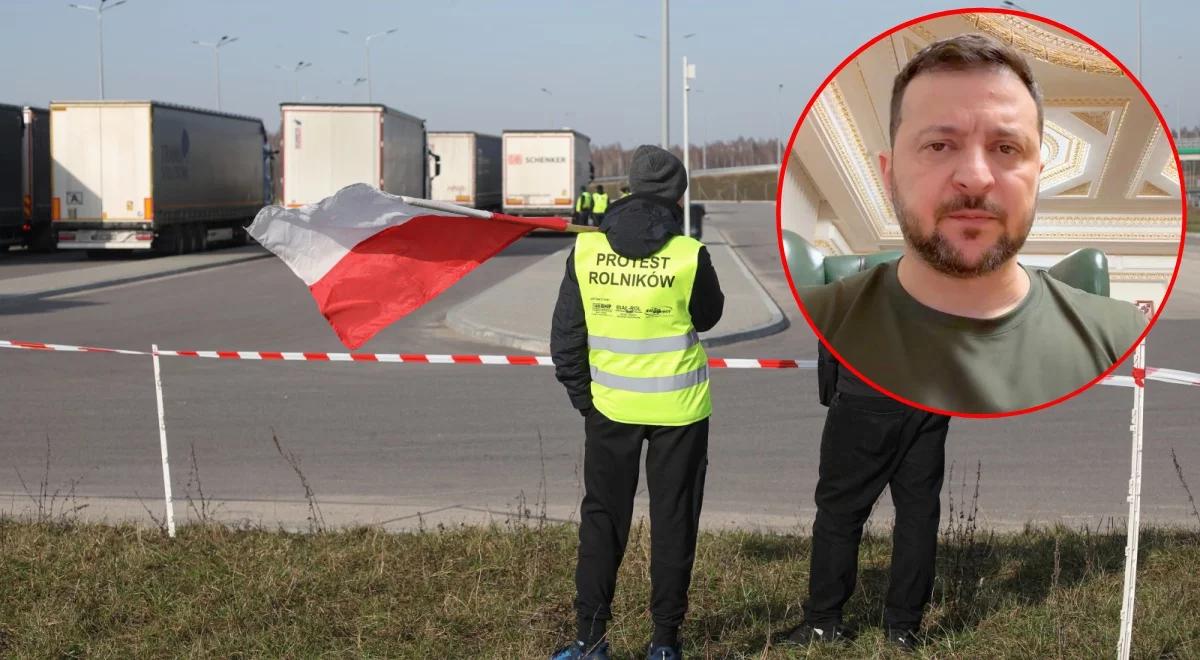 Ukraiński prezydent komentuje protesty rolników w Polsce. Mówi o "wewnętrznej walce politycznej"