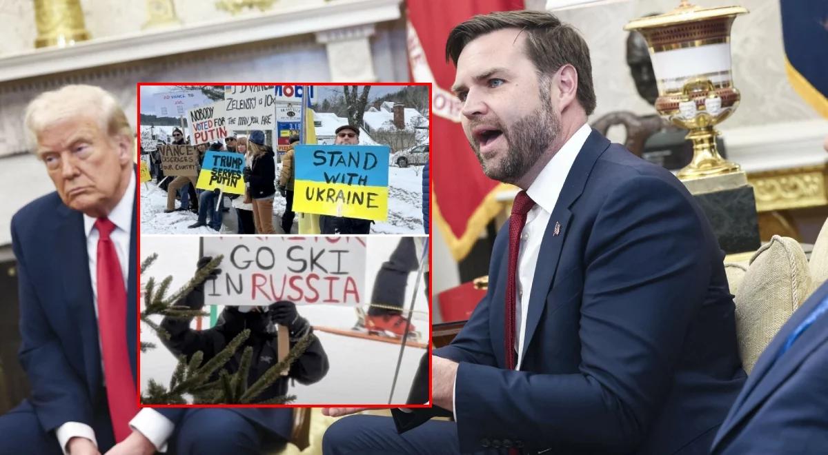 Vance pojechał na narty. Przywitał go tłum protestujących. "Jedź do Rosji"