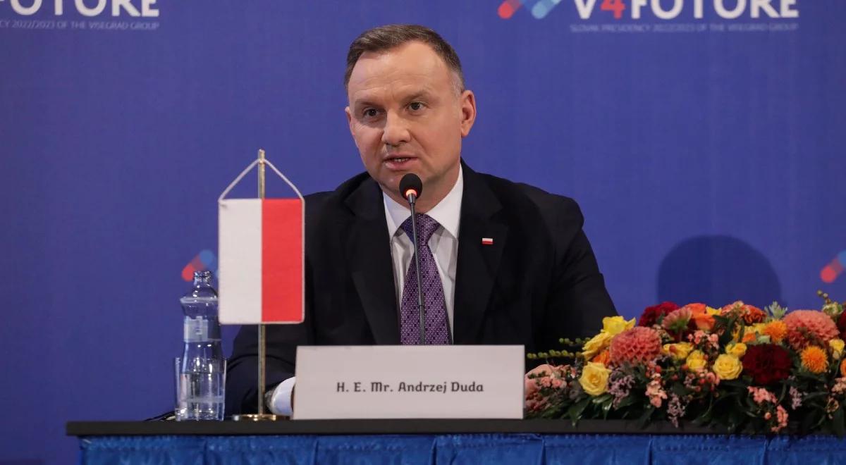 Szczyt V4. Prezydent Duda: wszystkie kraje Grupy Wyszehradzkiej wiedzą, co znaczy rosyjska dominacja