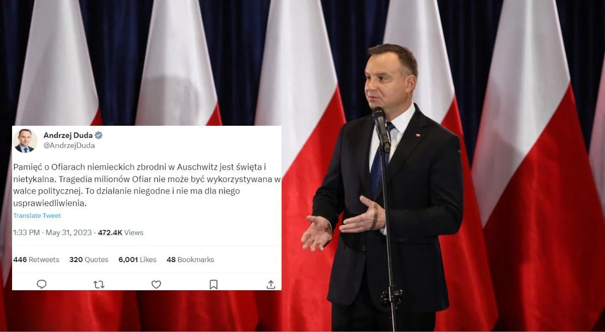 Prezydent Duda: pamięć o ofiarach zbrodni w Auschwitz jest święta, nie może być wykorzystywana politycznie