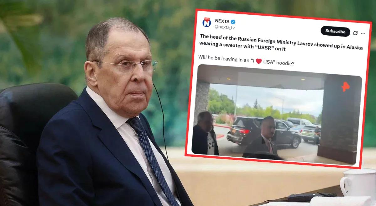 Ławrow pojawił się na Alasce. W swetrze z napisem "ZSRR"