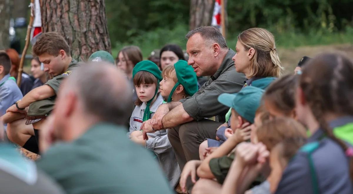 Prezydent Duda spotkał się z ukraińskimi harcerzami. "Wasza obecność ma symboliczny wymiar"