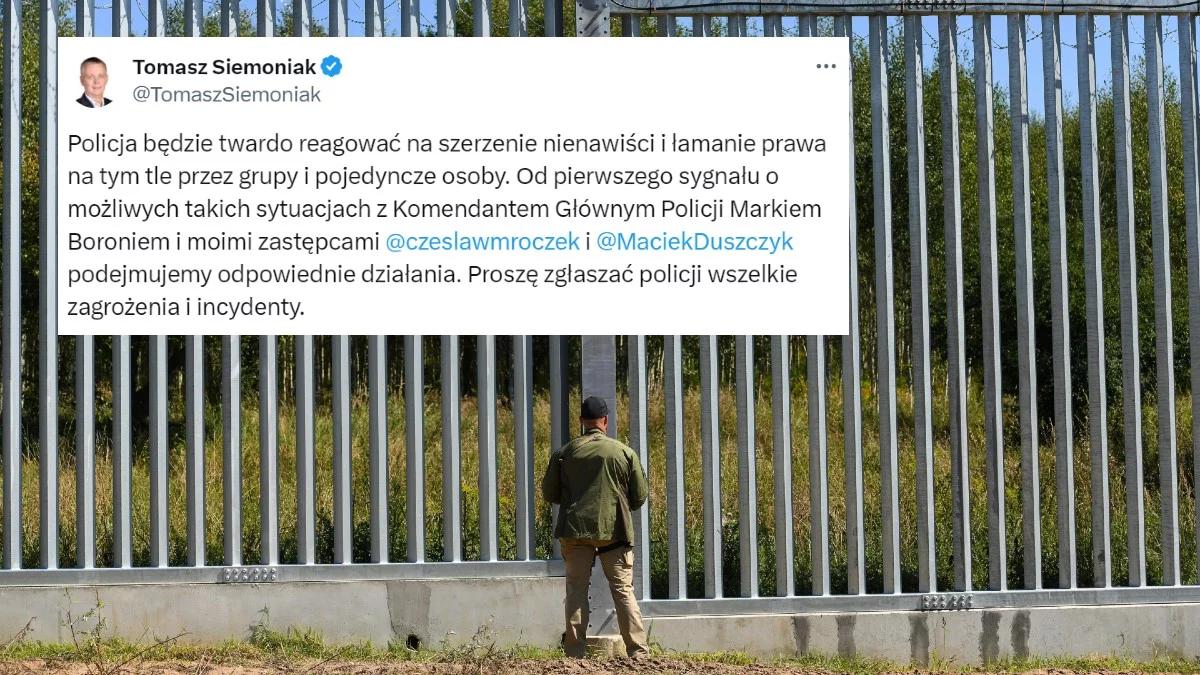 Zdjęcie poniżanych migrantów w sieci. Szef MSWiA: policja będzie twardo reagować