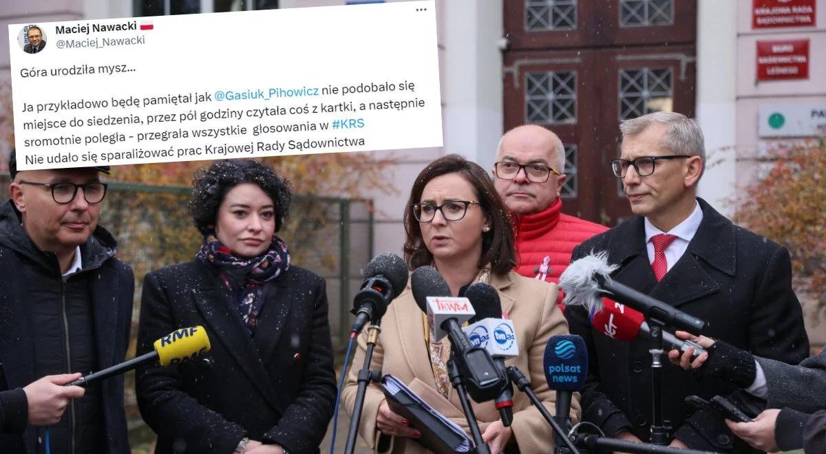 Napięcia w KRS. Groźby posłanki KO. Sędzia odpowiada: przez pół godziny czytała coś z kartki, a następnie poległa