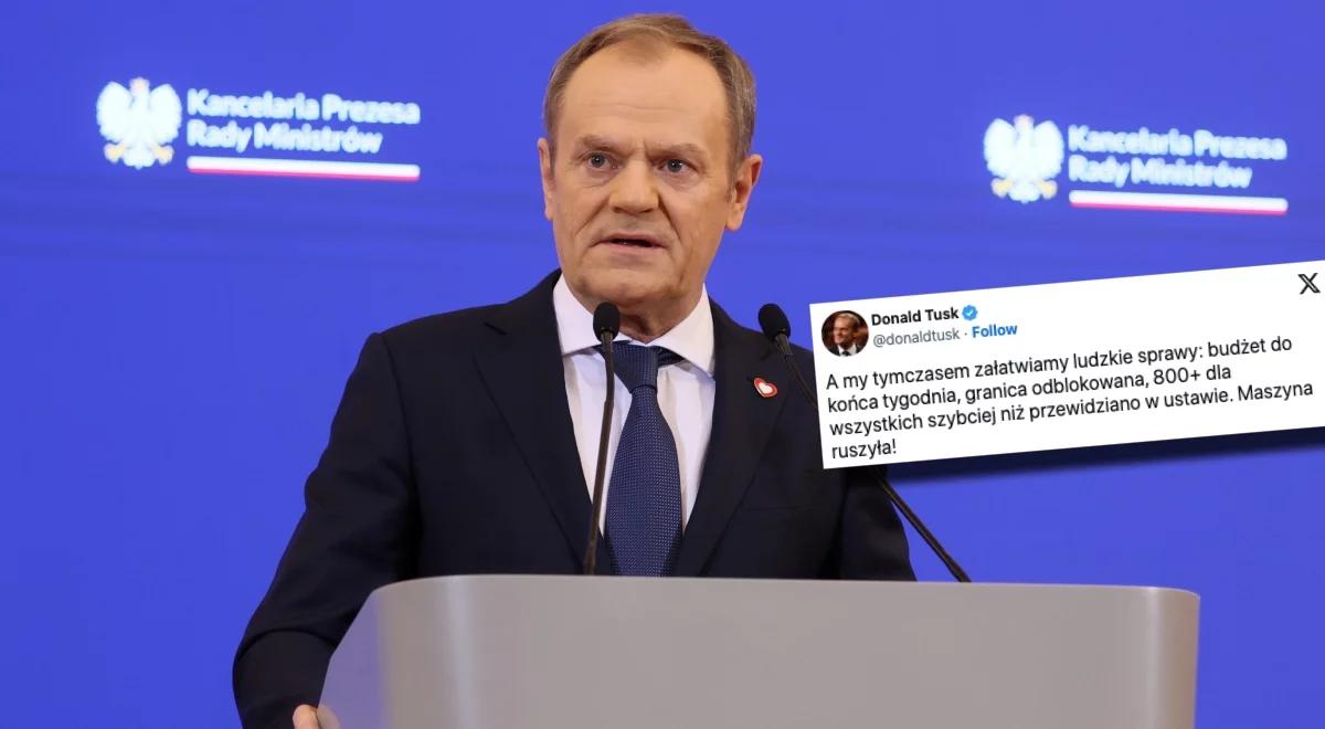 Donald Tusk zapowiada szybsze wypłaty 800+ i uchwalenie budżetu do końca tygodnia. "Maszyna ruszyła"