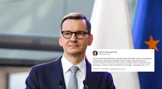 "Zostawiła nam świadectwo pięknego i mądrego życia". Mateusz Morawiecki o Petruszce Szustrovej