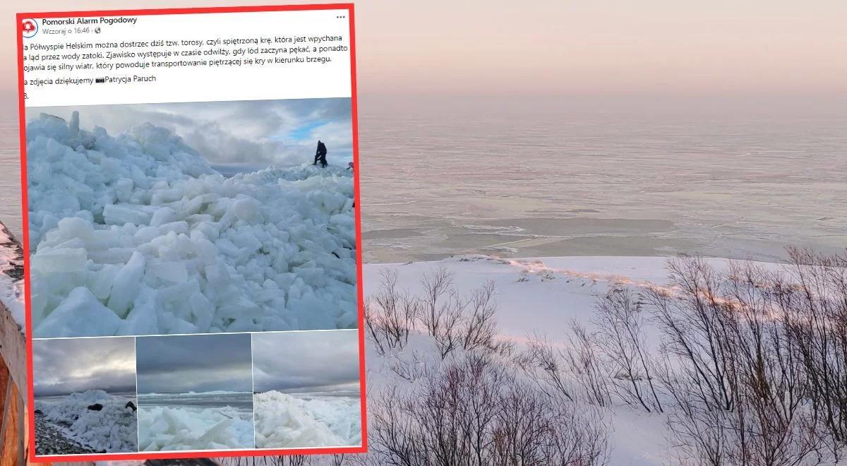 Lodowe tsunami. Niezwykłe zjawisko na Helu. Zdjęcia zapierają dech w piersiach