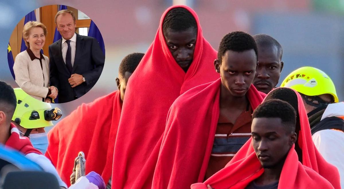 Premier Morawiecki: Tusk ma obiecane stanowisko w UE za wprowadzenie do Polski migrantów
