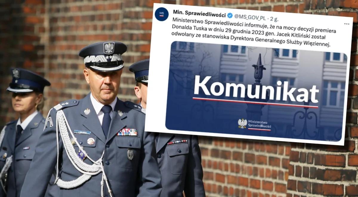 Gen. Jacek Kitliński został odwołany ze stanowiska dyrektora generalnego Służby Więziennej. Komunikat MS