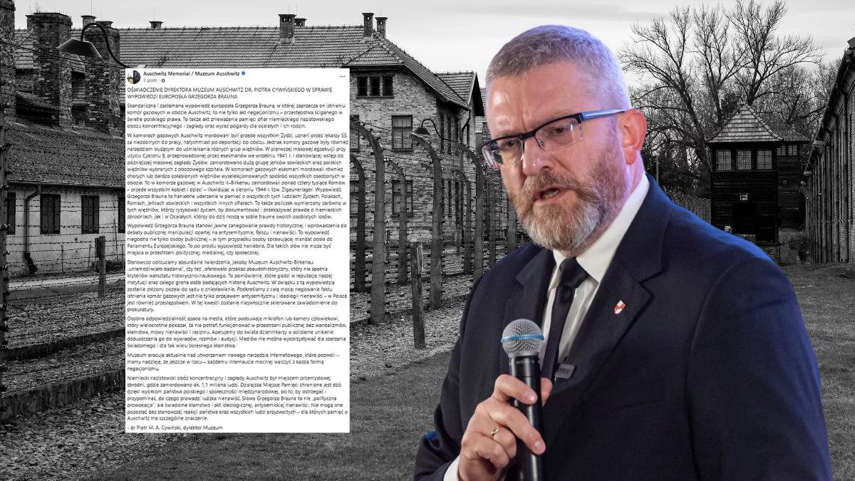 Skandaliczna wypowiedź Brauna. Dyrektor Muzeum Auschwitz odpowiada