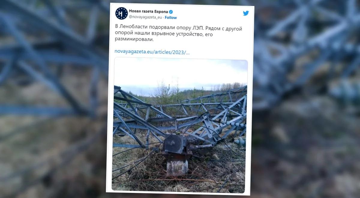 W rejonie Petersburga wybuch zniszczył linię wysokiego napięcia. Rośnie aktywność grup dywersyjnych