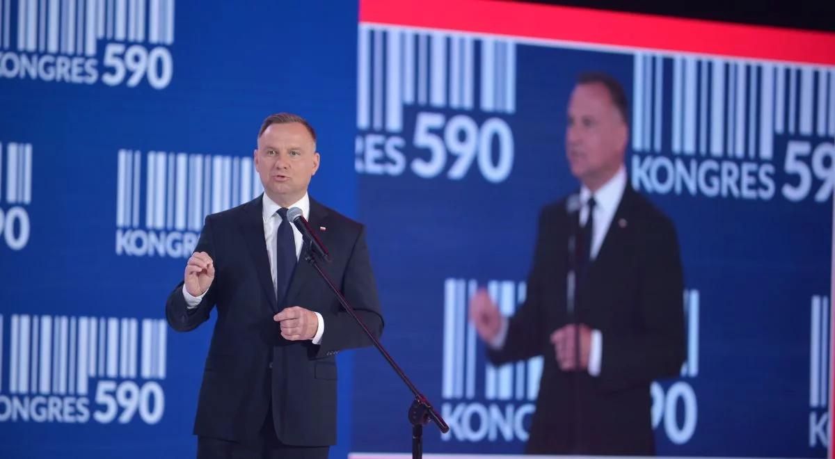 Kongres 590. Prezydent Duda: Polska potrzebuje mocnej i suwerennej Ukrainy, jako części Europy