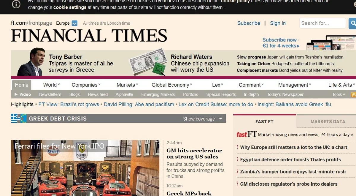 Ikona światowej prasy gospodarczej "Financial Times" sprzedany Japończykom. Grupa medialna Nikkei kupiła go za 844 mln funtów