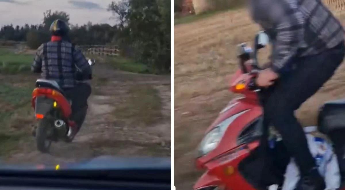 Lubuskie. "Kaskader" na motorowerze uciekał przed policją. Wszystko się nagrało