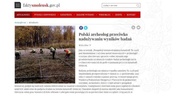 Protest archeologa ze Smoleńska: wyniki badań są nadużywane 