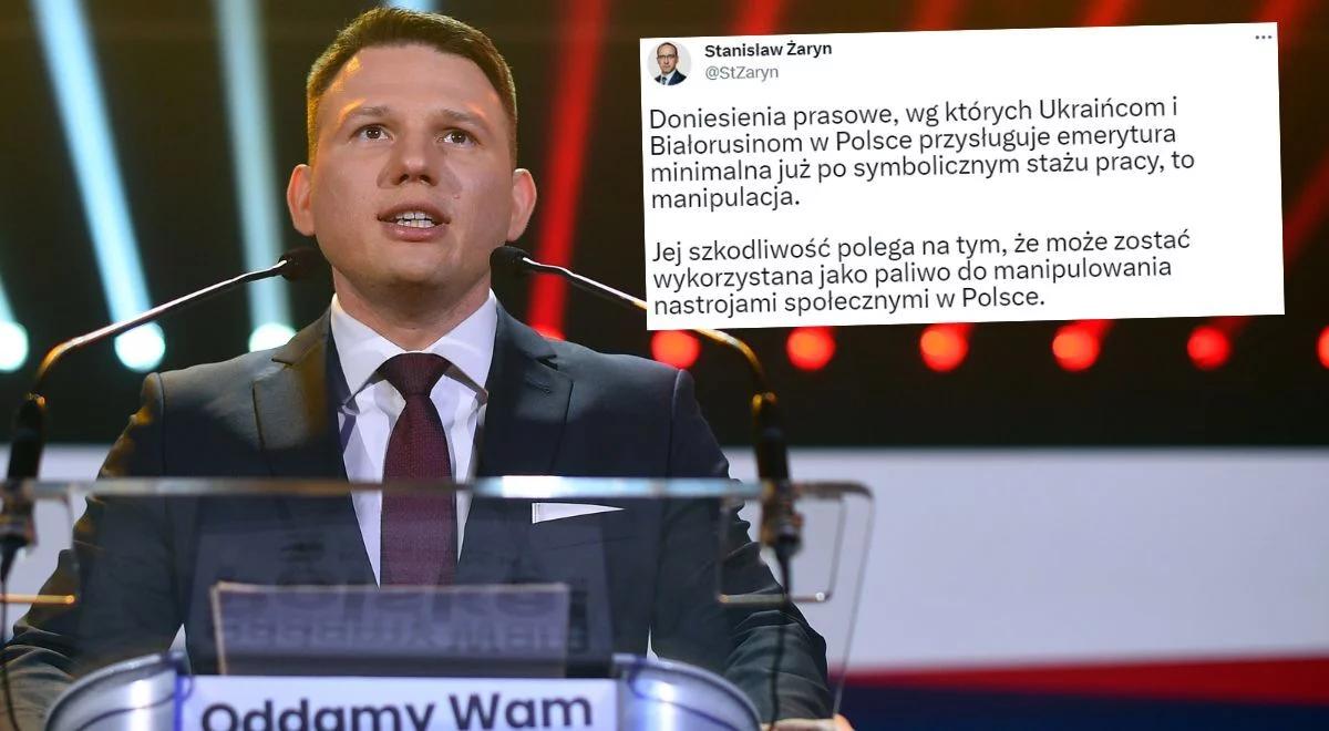 Mentzen rozpowszechnia antyukraińskie fejki. Żaryn komentuje: to paliwo do manipulowania nastrojami w Polsce