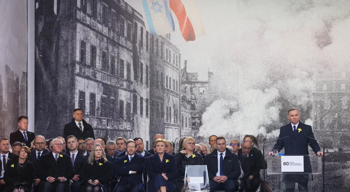 "Pochylamy dziś nisko głowę przed bohaterami Powstania w Getcie". Andrzej Duda w 80. rocznicę zrywu