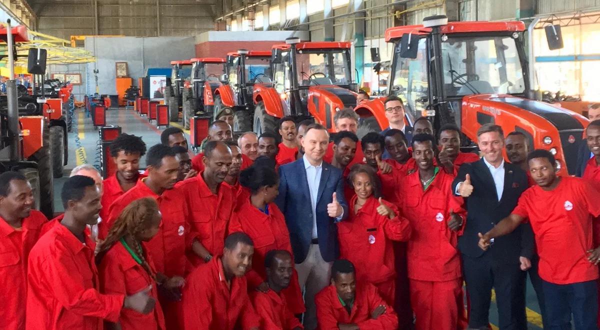 Prezydent w Etiopii. Andrzej Duda odwiedził montownię polskich ciągników Ursus