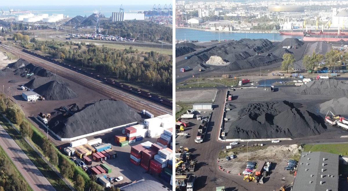 Port w Gdańsku tonie w węglu. Po "czarne złoto" przyjeżdżają setki ciężarówek [WIDEO]