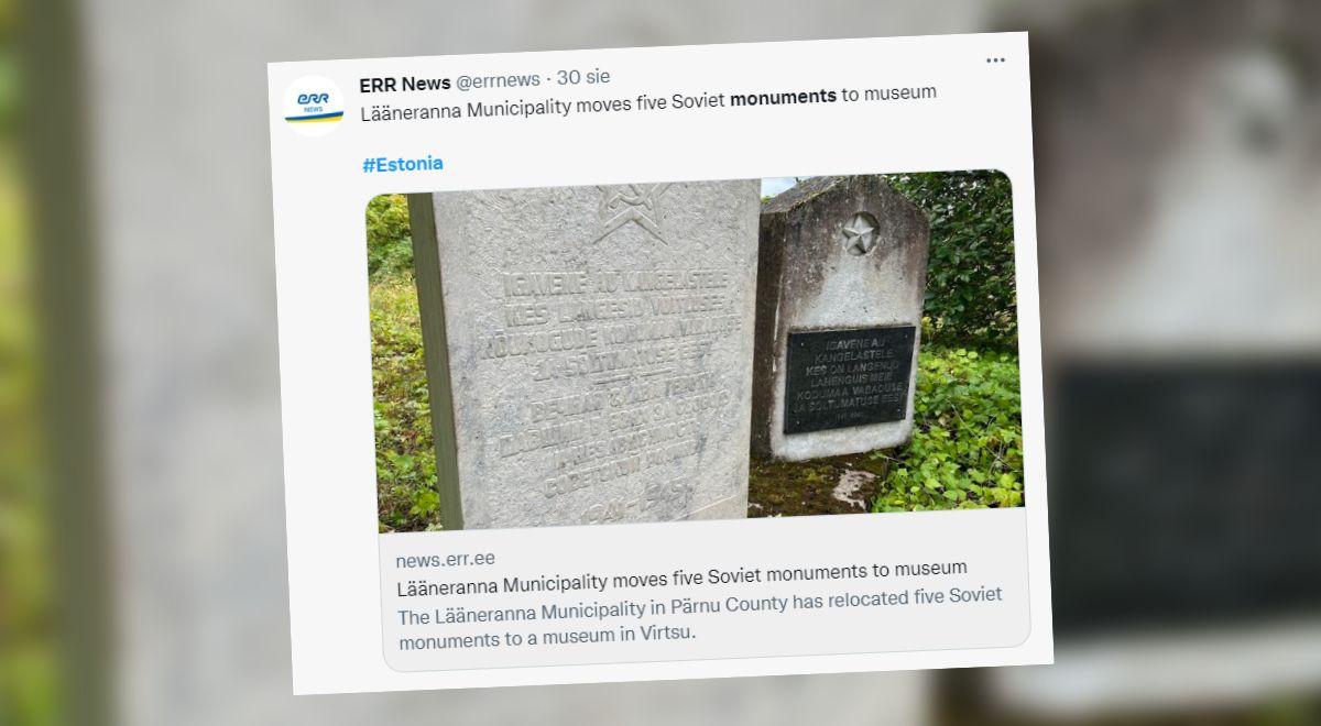 Estonia pozbywa się sowieckiej symboliki z przestrzeni publicznej. Usunięto pięć kolejnych pomników