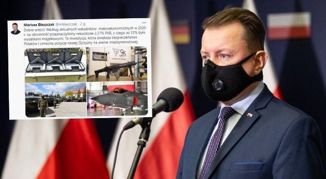 "Inwestycja, która zwiększa bezpieczeństwo Polaków". Błaszczak o rekordowym budżecie MON