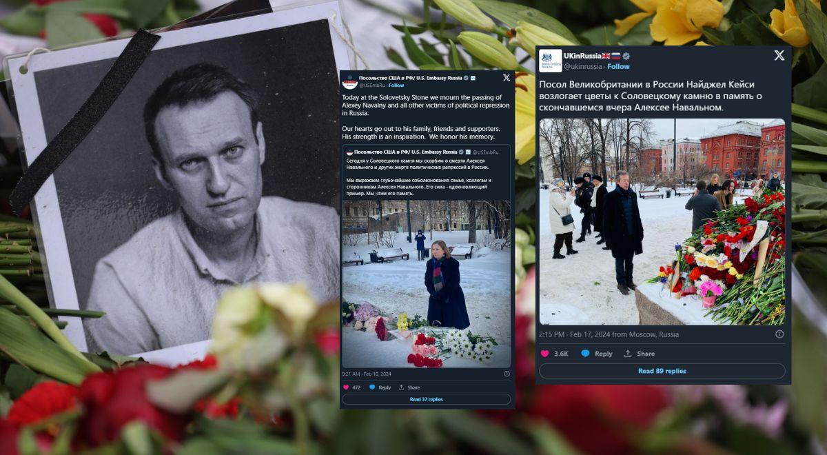 Rosja: ambasadorowie USA i Wielkiej Brytanii upamiętnili Nawalnego
