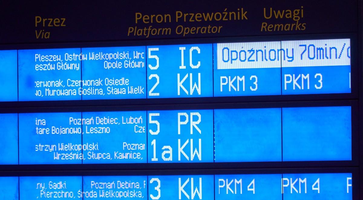 Awaria na Dworcu Poznań Główny. "Pociągi notują nawet 160 min. opóźnienia"