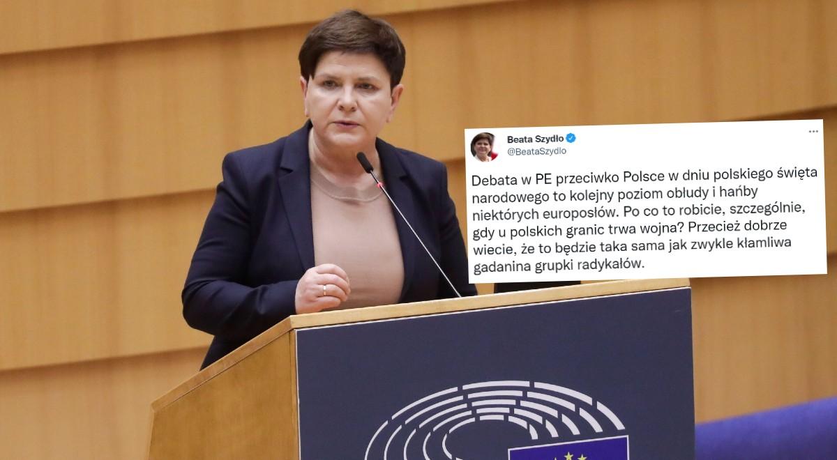 "Kolejny poziom obłudy i hańby". Beata Szydło komentuje debatę w Parlamencie Europejskim