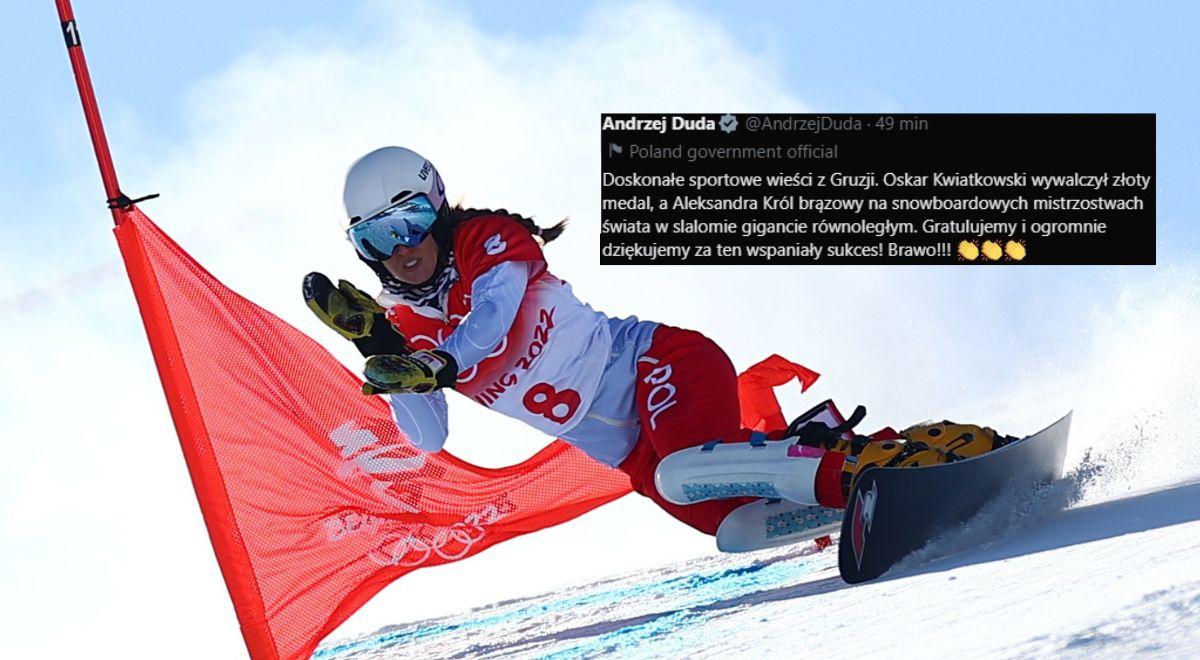 Polscy snowboardziści z medalami MŚ. Prezydent Duda: ogromnie dziękujemy za ten wspaniały sukces