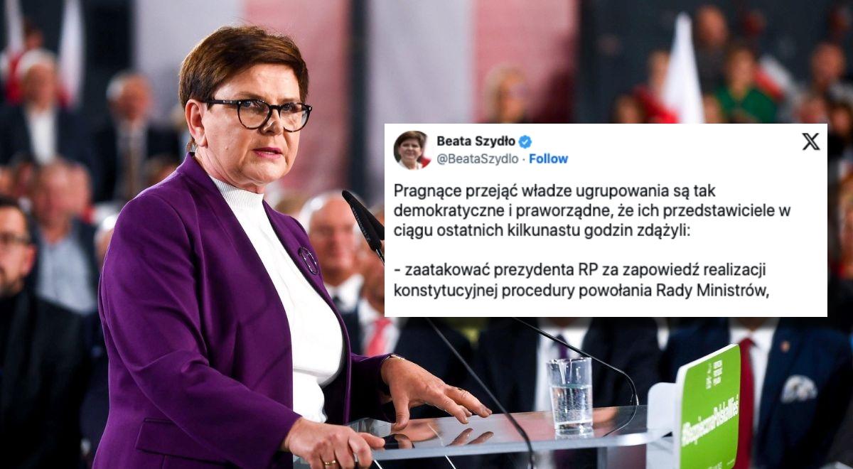 "Czeka nas likwidacja demokracji". Beata Szydło o pomysłach opozycji