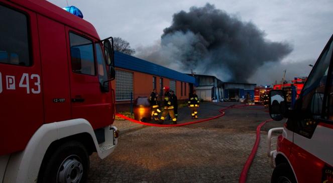 Pożar fabryki przetwórstwa mięsnego w Śmiglu