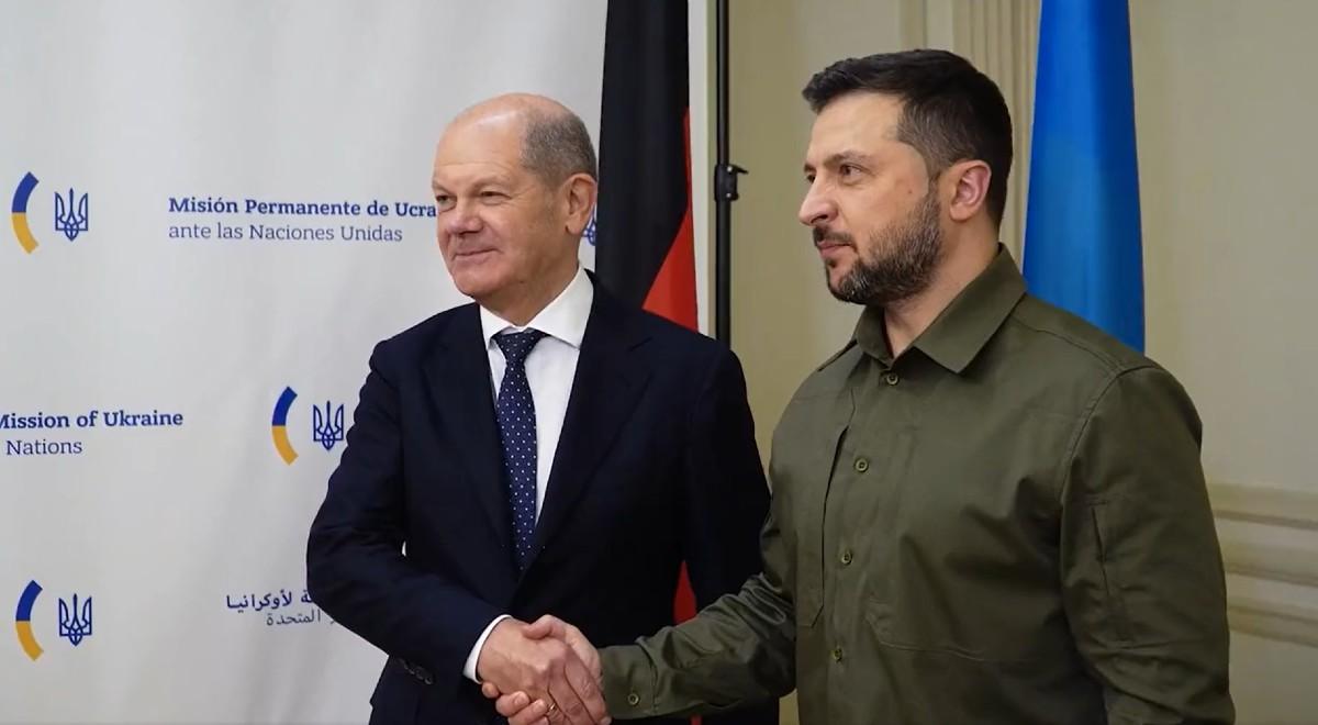 Zełenski spotkał się z Scholzem. Prezydent Ukrainy dziękuje Niemcom za pomoc wojskową