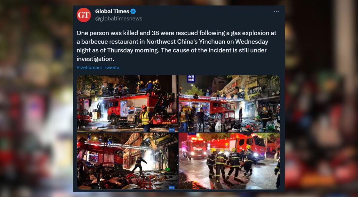 Chiny: potężny wybuch gazu w restauracji. Zginęło kilkadziesiąt osób