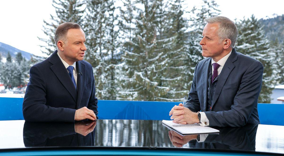 Prezydent Duda dla CNBC: wyznacznikiem przyszłości Ukrainy jest stopień pomocy z Zachodu