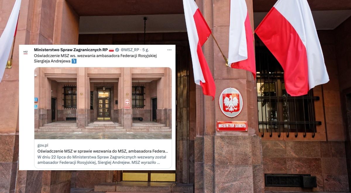 Oświadczenie polskiej dyplomacji w sprawie wezwania do MSZ ambasadora Federacji Rosyjskiej