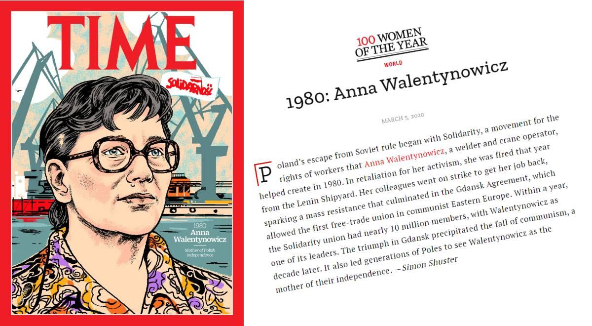 Anna Walentynowicz jedną ze 100 kobiet tygodnika "Time", które zdefiniowały ostatnie stulecie