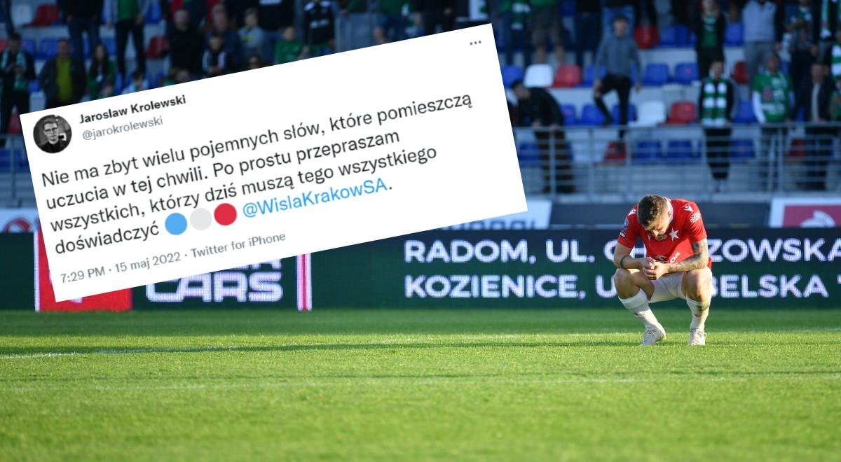 Wisła Kraków z hukiem spadła z Ekstraklasy. Królewski: po prostu przepraszam