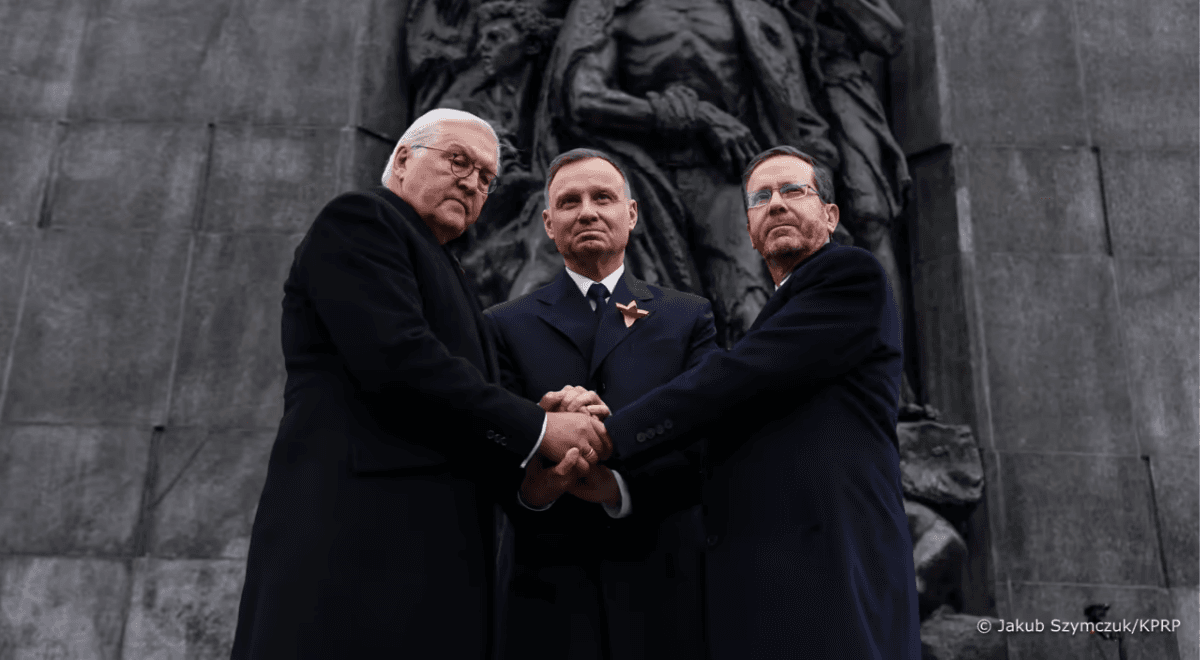 Prezydenci Polski, Izraela i Niemiec razem. Oddali hołd ofiarom powstania w getcie