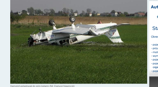 Awaryjne lądowanie samolotu w Inowrocławiu. Pilot i pasażer trafili do szpitala