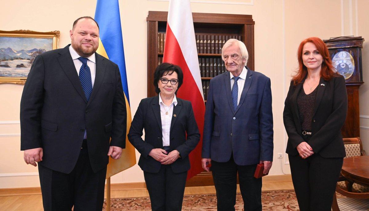 Szef Rady Najwyższej Ukrainy z wizytą w Polsce. Spotkał się z marszałek Sejmu