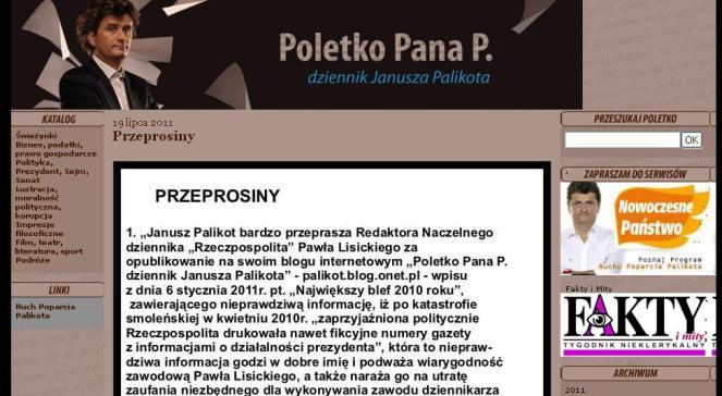 Palikot przeprasza za fikcyjne numery po Smoleńsku