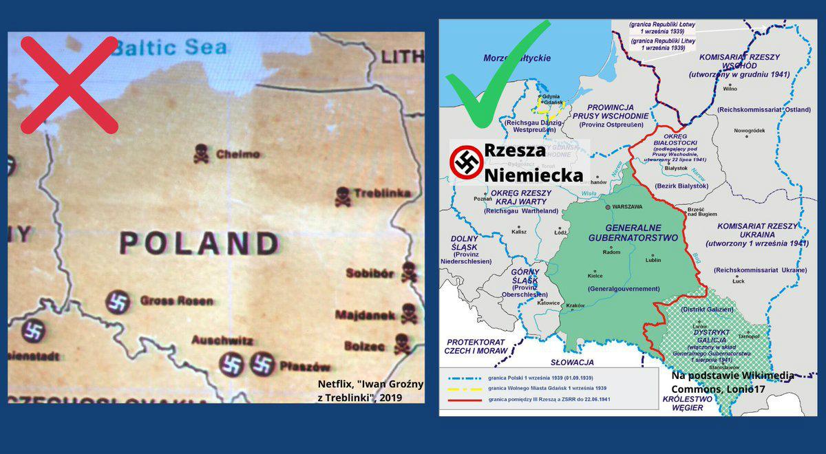 Niemieckie obozy na obecnej mapie Polski. Netflix wprowadzi poprawki