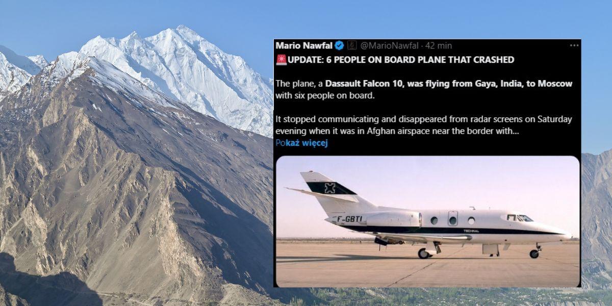 Katastrofa lotnicza w Afganistanie. W górach Hindukuszu rozbił się samolot, na pokładzie było 6 osób